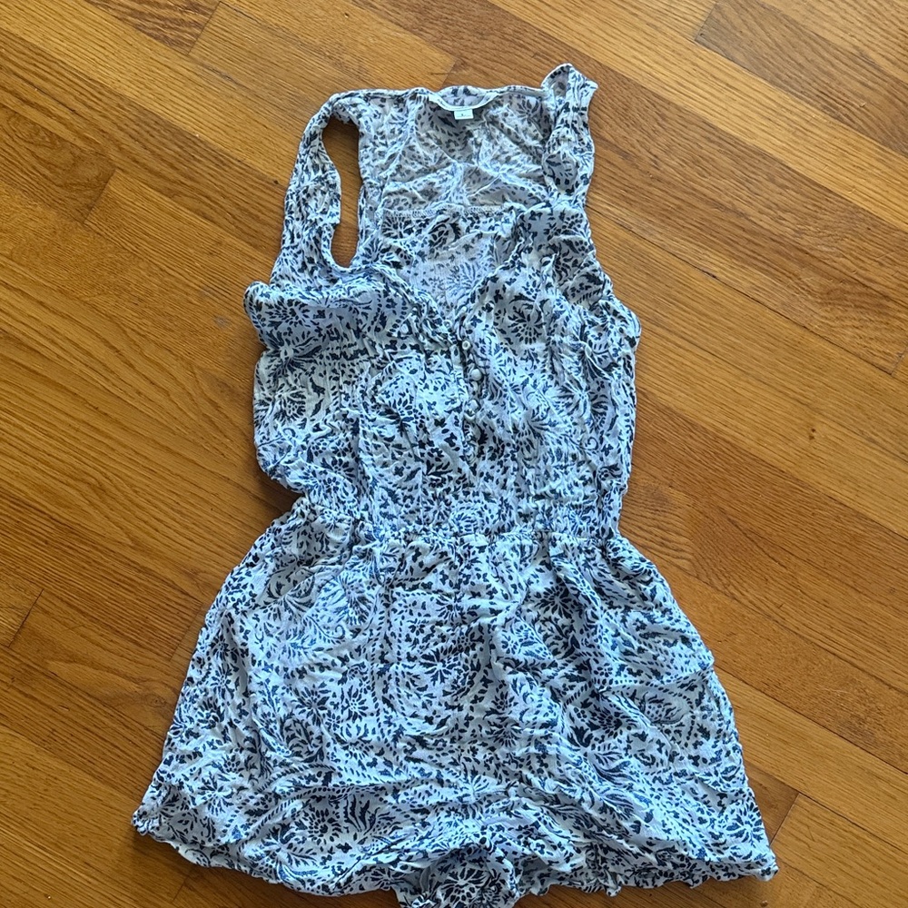 Abercrombie & Fitch Blue and White Patterned Romper